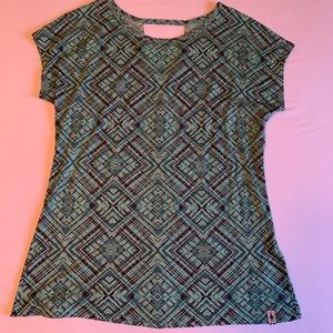 Smartwool Geometric Pattern Short Sleeve Tee - Green and Brown